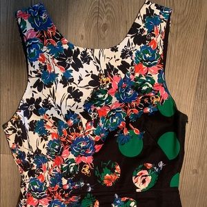 Maeve Anthropologie floral polka dot dress